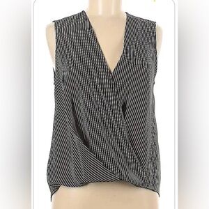Rag and Bone Silk pinstripe wrap top